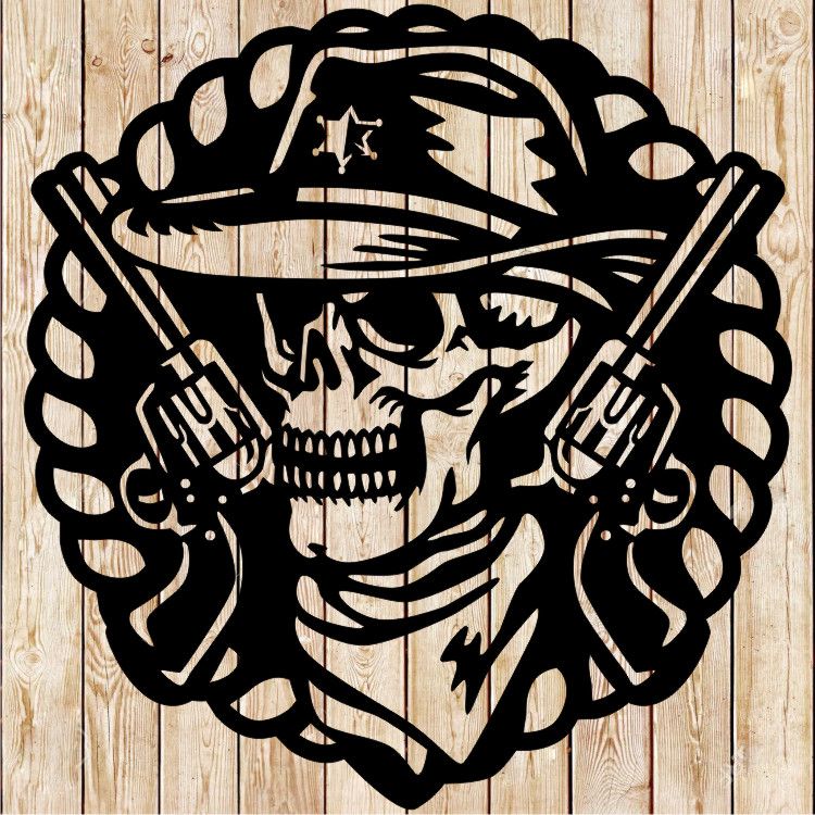 Sheriff Skull Guns. Western Cutting file
