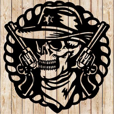 Sheriff Skull Guns. Western Cutting file