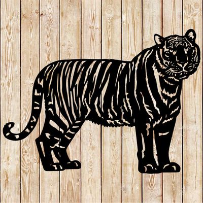 Tiger (Panthera tigris) cutting file