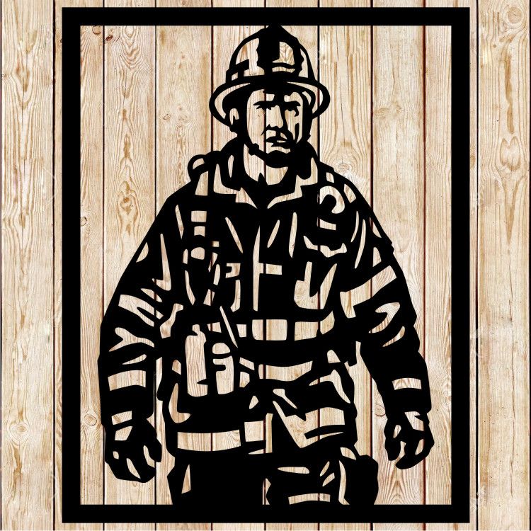 Fireman Fire Fighter Art cutting file
