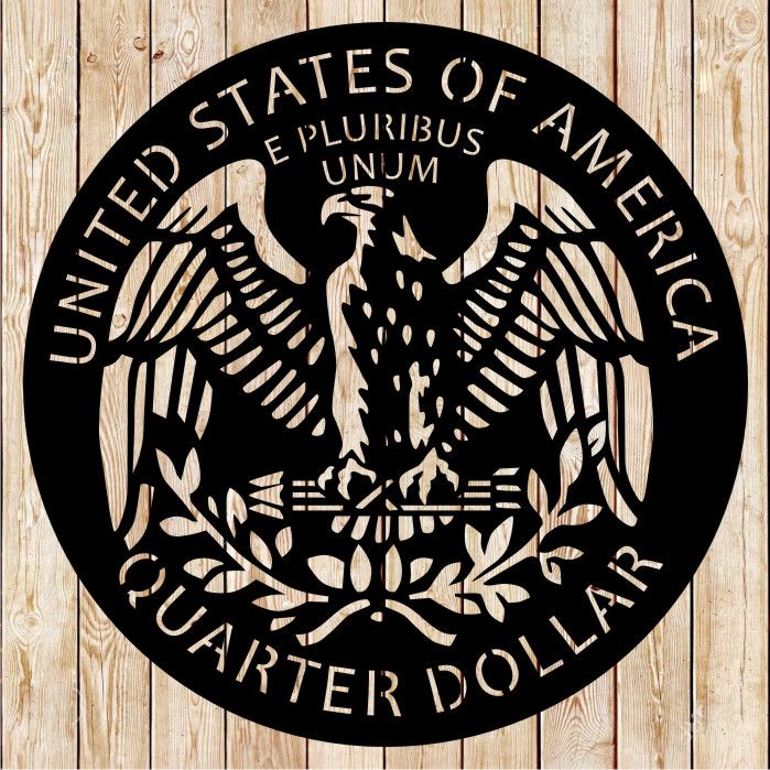 Quarter Dollar Coin - American . USA . COIN cutting file