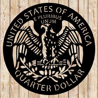 Quarter Dollar Coin - American . USA . COIN cutting file