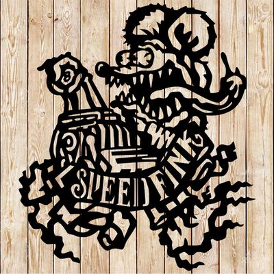 Classic Rat Fink Speedfink Engine Cutting File