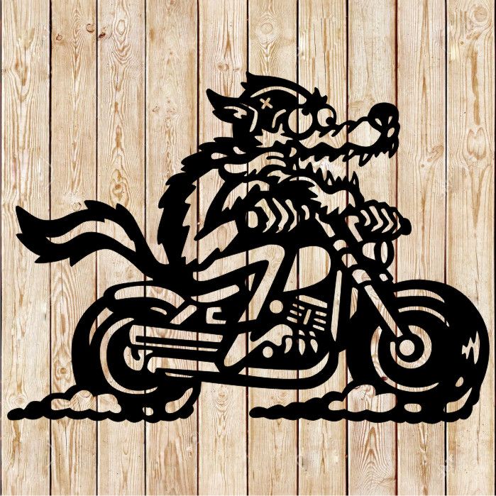 Crazy Wolf Vintage Cartoon Cutting file