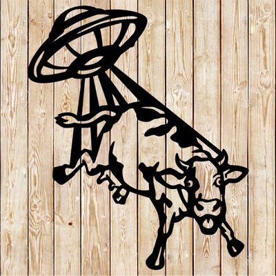 UFO Cow Abduction Cartoon cutting file