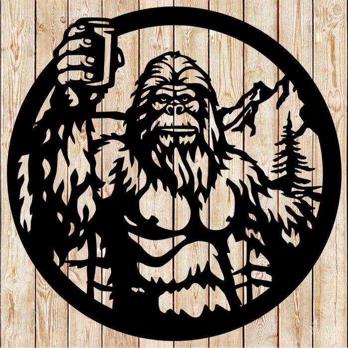 Bigfoot Sasquatch holding a Beer Cutting File