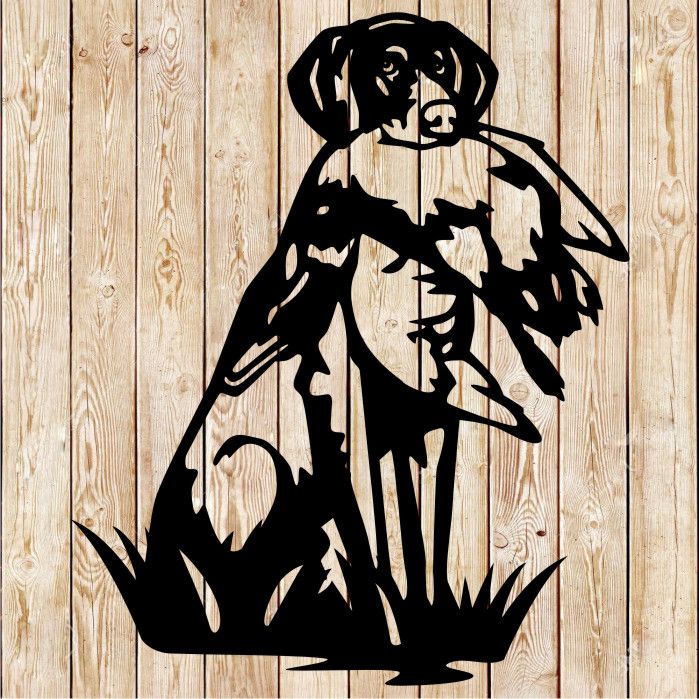 Hunting Dog with a Duck, cutting file