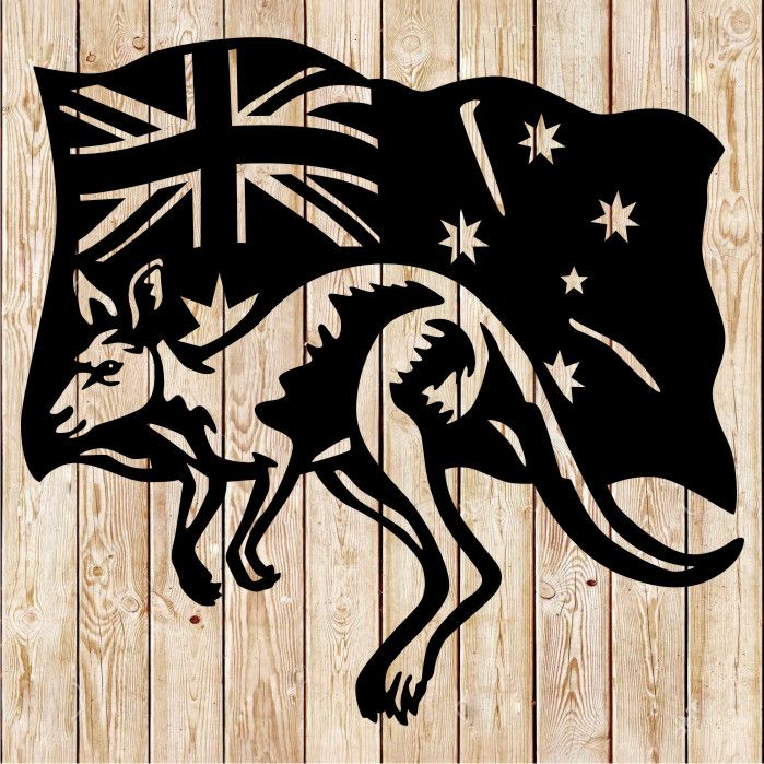 Kangaroo Australian Flag Flag cutting file
