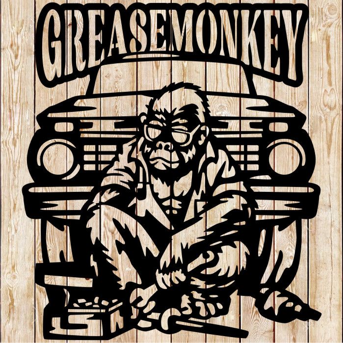 Greasemonkey - Mechanic Cartoon Couple Cutting File