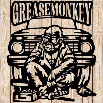Greasemonkey - Mechanic Cartoon Couple Cutting File
