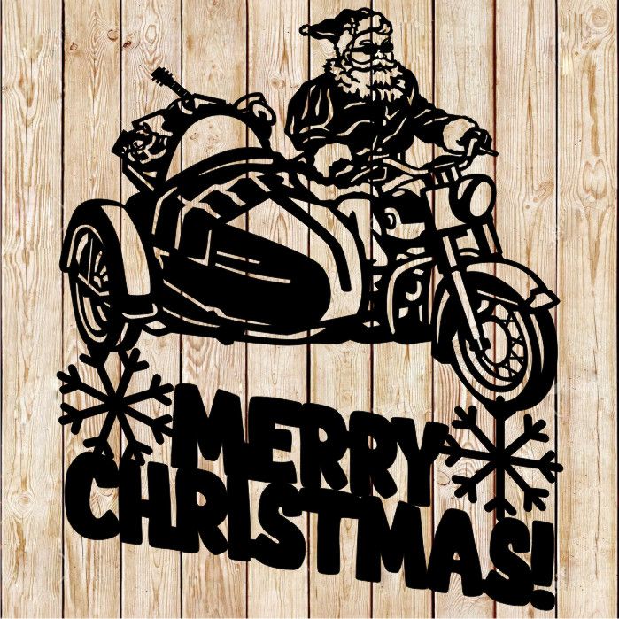 Santa Claus Biker Vector Cutting File