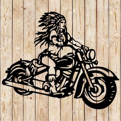 Biker Hot Girl - Indian Bike Sign Cutting File