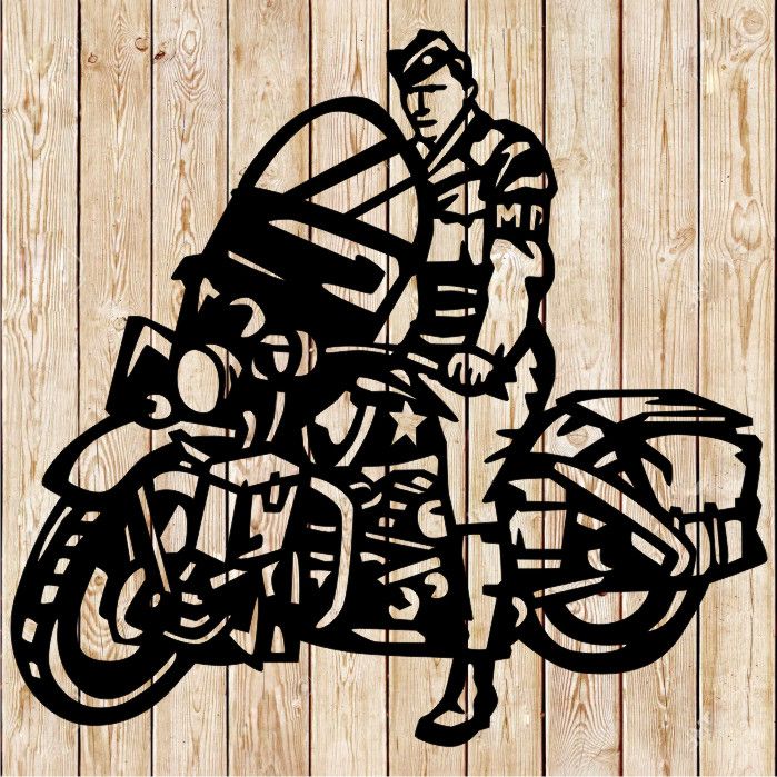 WW2 Harley Bike Vector Cutting File