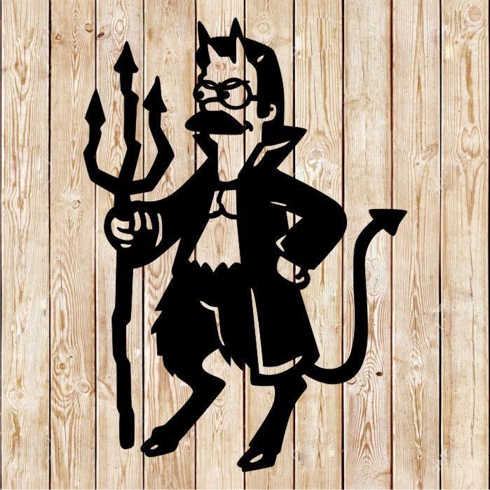 Devil Flanders. Simpsons Cartoon cutting file