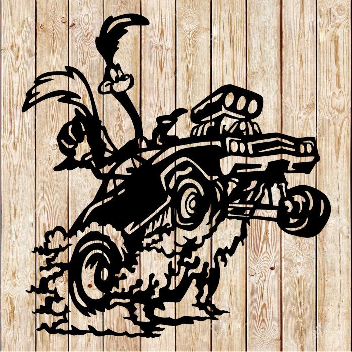 Roadrunner in muscle car cutting file