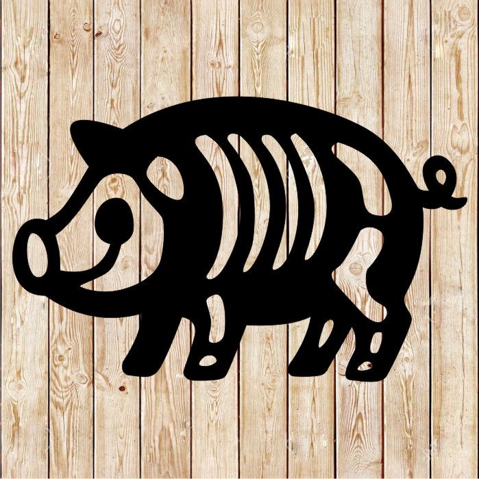 Cartoon pig skeleton  - Halloween decorations. cutting file