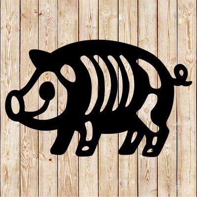 Cartoon pig skeleton  - Halloween decorations. cutting file