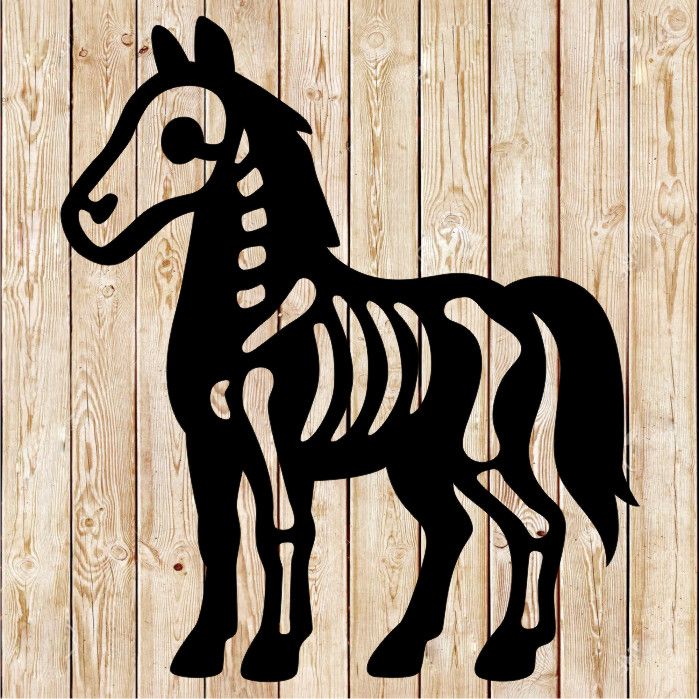 Cartoon horse skeleton  - Halloween decorations. cutting file