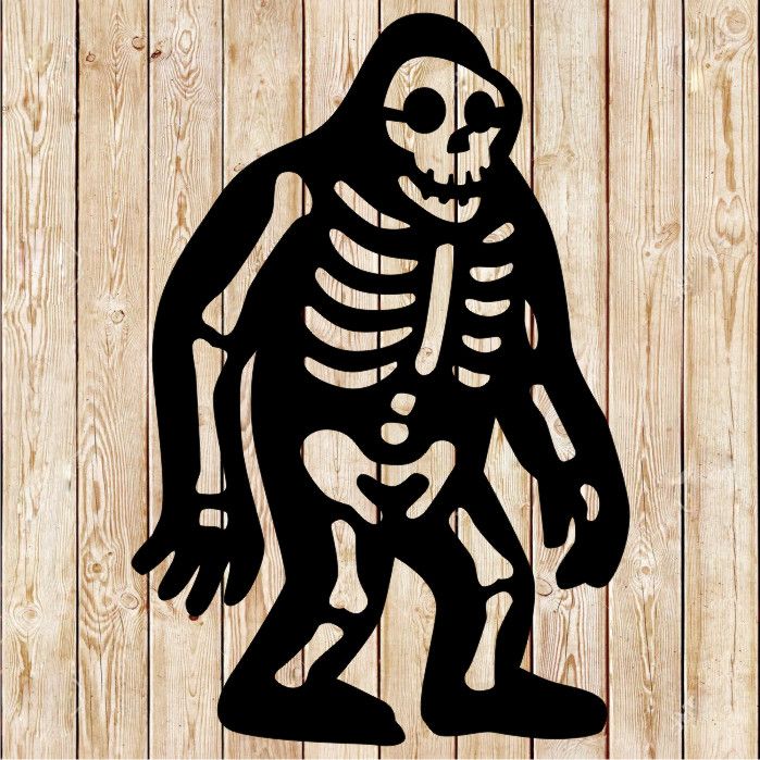 Cartoon Bigfoot  skeleton  - Halloween decorations. cutting file