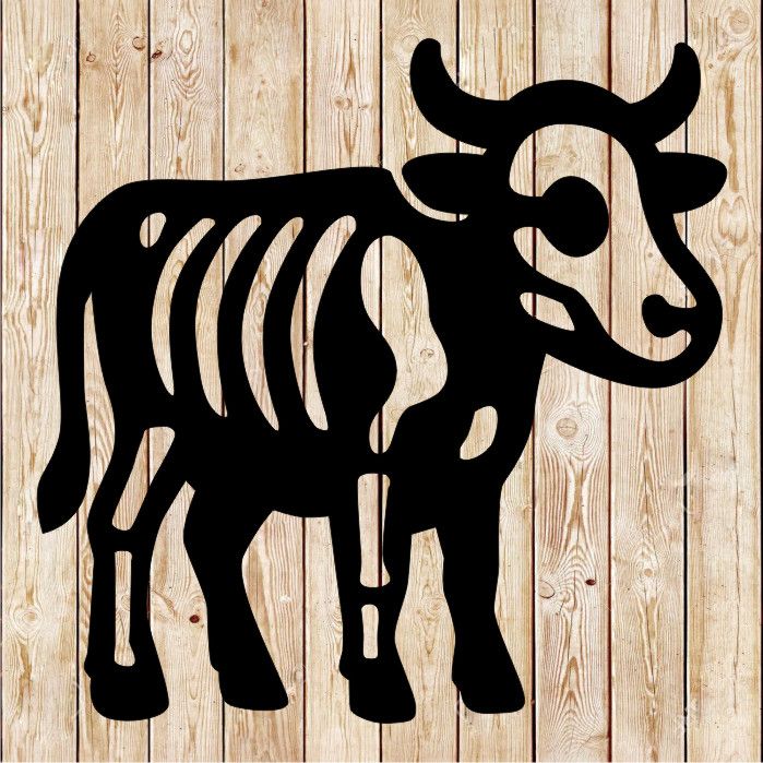 Cartoon cow skeleton  - Halloween decorations. cutting file