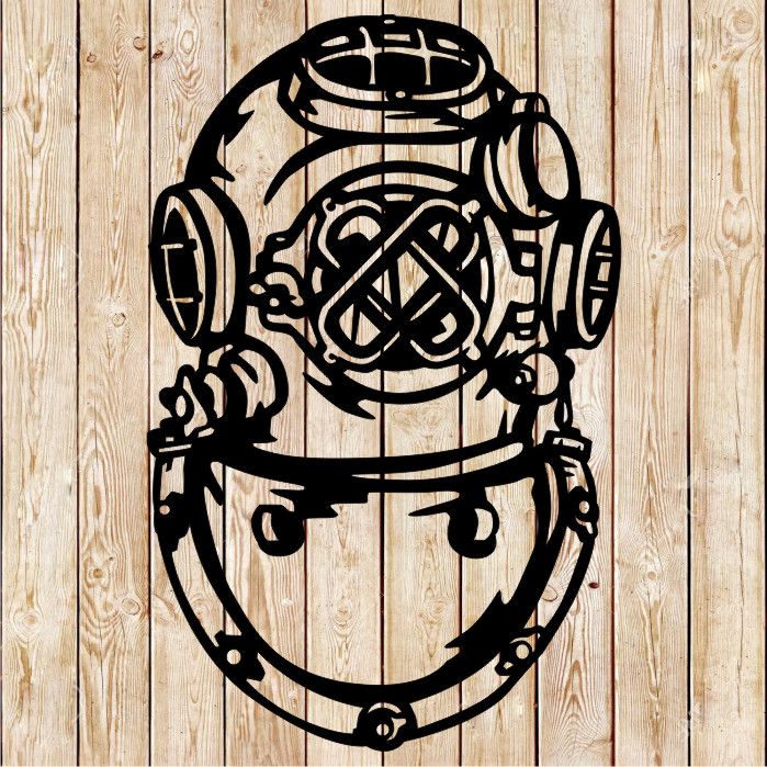 Scuba Diving Vintage  Helmet Cutting File
