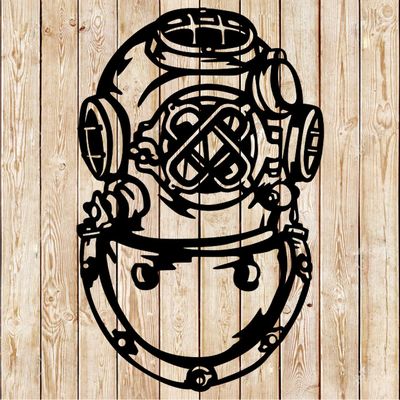 Scuba Diving Vintage  Helmet Cutting File