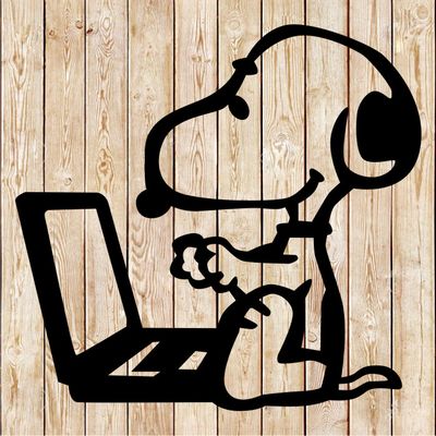 Peanuts - Snoopy Typing  Cartoon cutting file