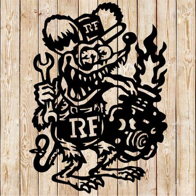 Classic Rat Fink Mechanic with  Engine Cutting File