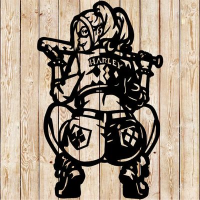Harley Quinn with bat cutting file