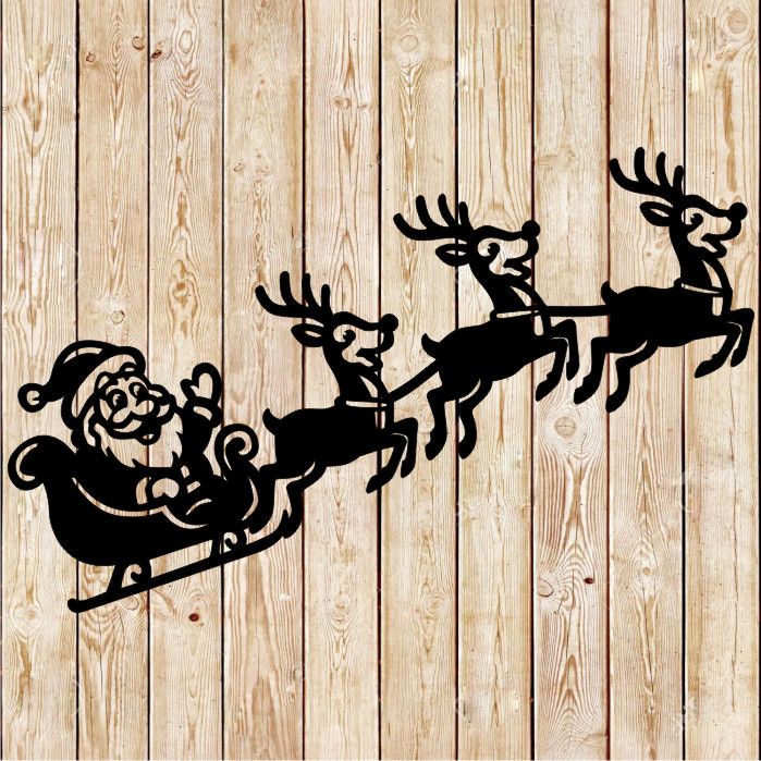 Santa&#39;s Sleigh cartoon cutting file