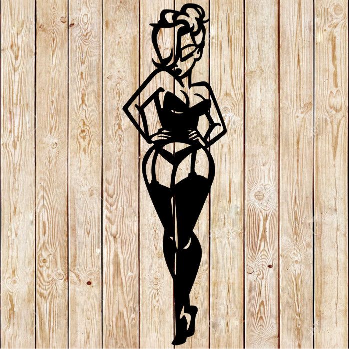Sexy Pin Up  Girl Sign Cutting File