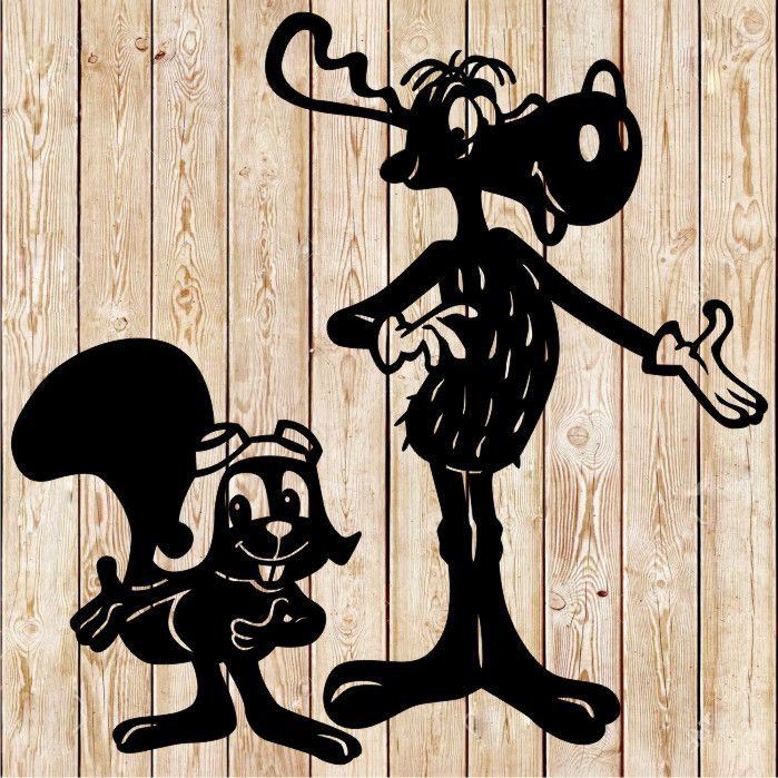 Rocky  &amp; Bullwinkle Cartoon Sign Cutting File