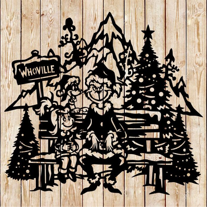 Christmas Grinch, Cindy Lou and Max cutting file