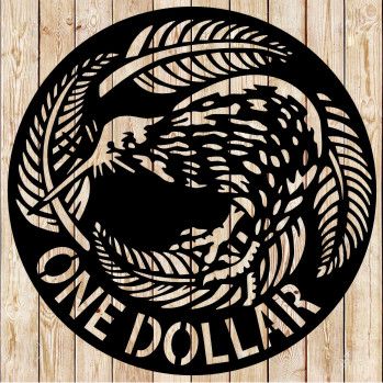 One Dollar - Coin of the New Zealand dollar cutting file