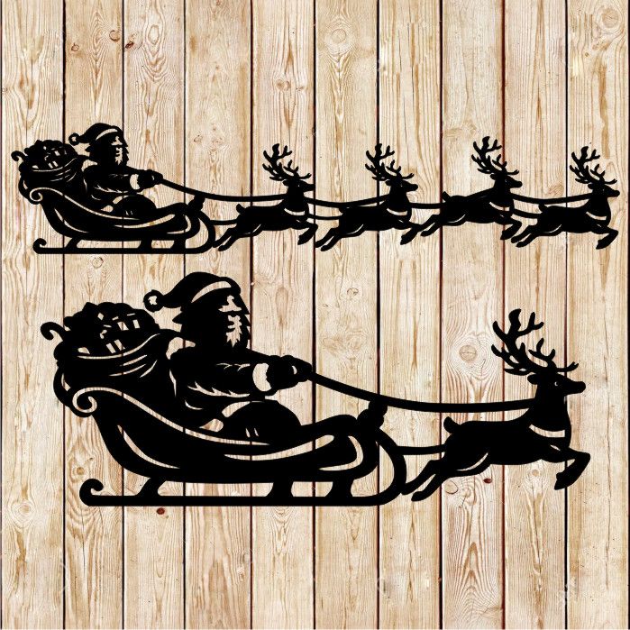 Christmas Bigfoot Sasquatch Sleigh cutting file