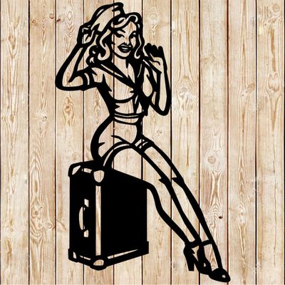 Sexy Navy Pin Up  Girl Sign Cutting File