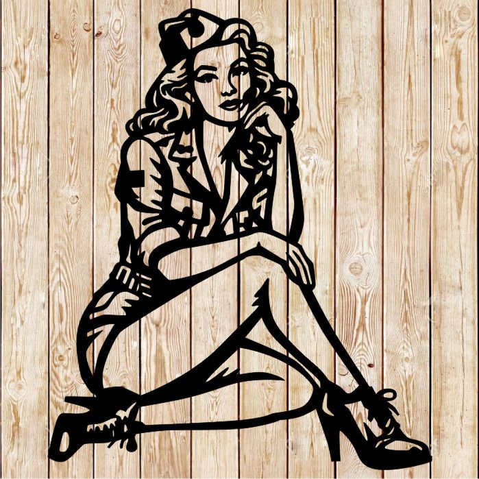 Sexy Military - Army Pin Up  Girl Sign Cutting File
