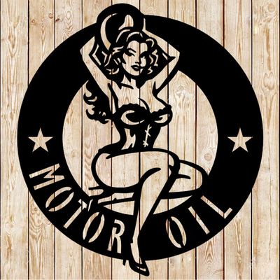 Sexy Motor Oil - Pin Up  Girl Sign Cutting File
