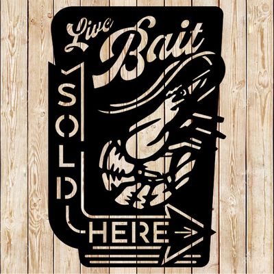 Live Shrimp Bait - Fishing sign Vector Cutting File