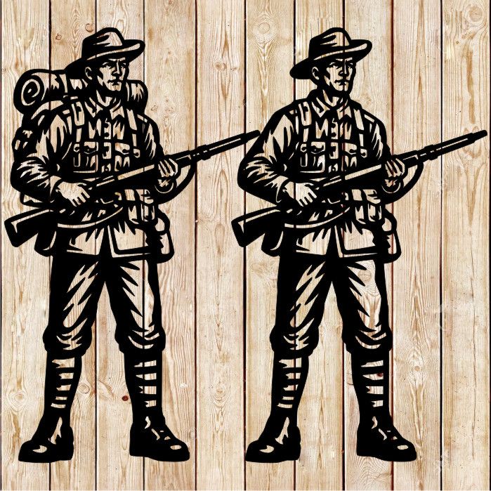 ANZAC Soldier stand  Vector Cutting File
