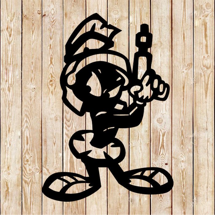 Marvin Martian  with Gun cutting file