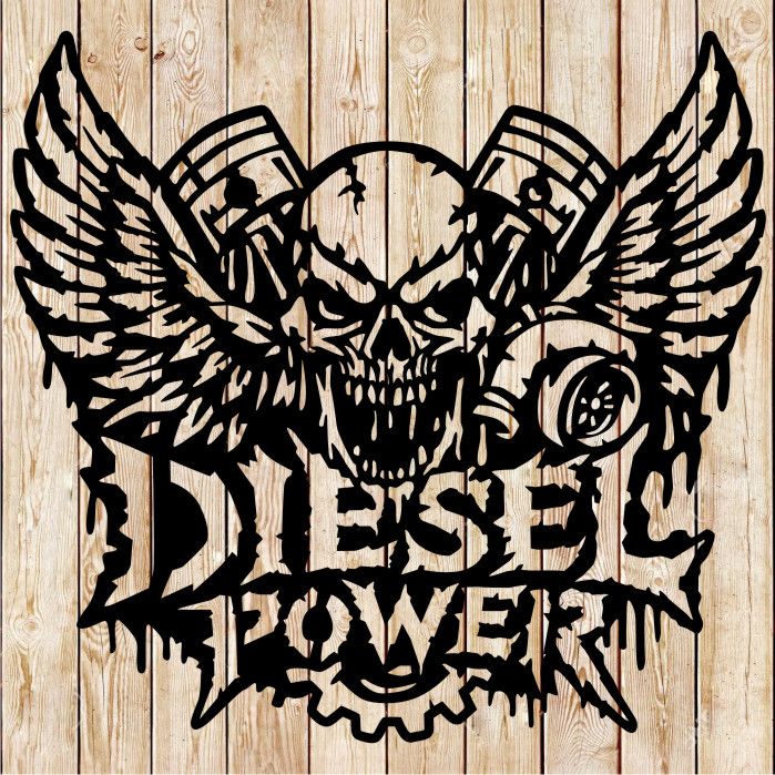 Diesel Power Winged Skull cutting file