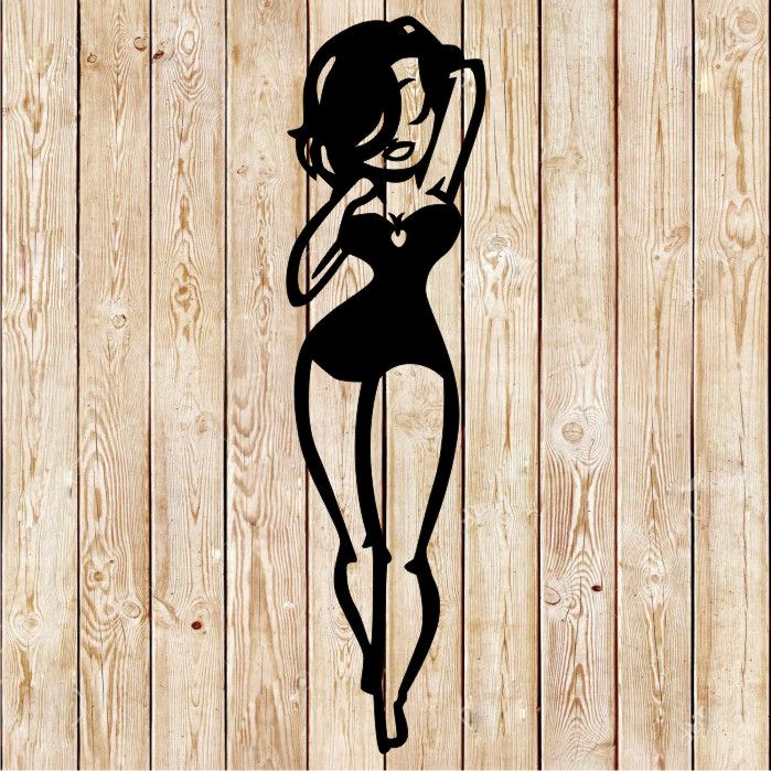 Sexy Pin Up  Girl Sign Bikini Cutting File