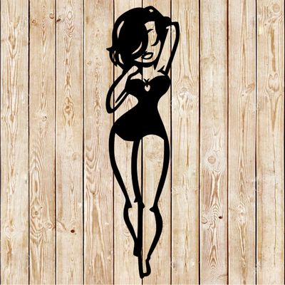 Sexy Pin Up  Girl Sign Bikini Cutting File