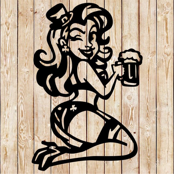 Saint Patrick’s  Pun Up Girl Decor – St. Patrick’s Day Silhouette