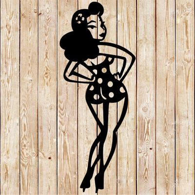 Sexy Pin Up  Girl Sign Bikini Cutting File