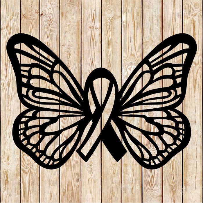 Pink Ribbon Butterfly  Design cutting file