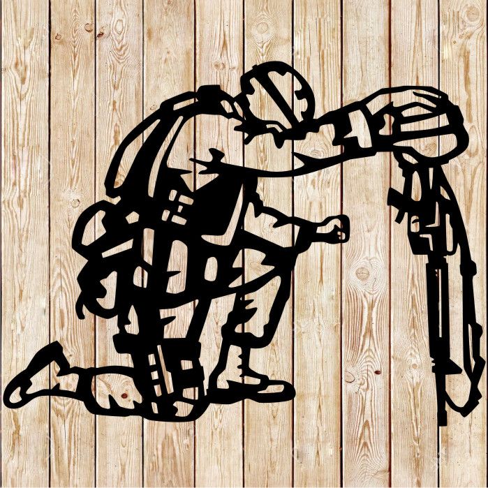 Fallen Comrade - Soldier cutting file