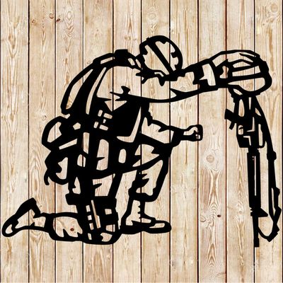 Fallen Comrade - Soldier cutting file