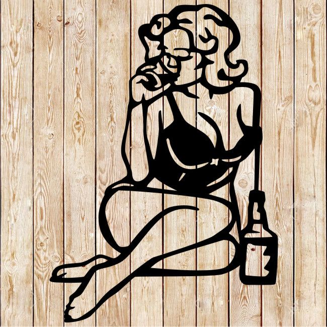 Bourbon - Whiskey - Girl. Cutting file